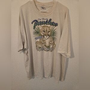 Vintage Florida Panther Hanes Heavyweight T Shirt Mens XXXL Endangered Big